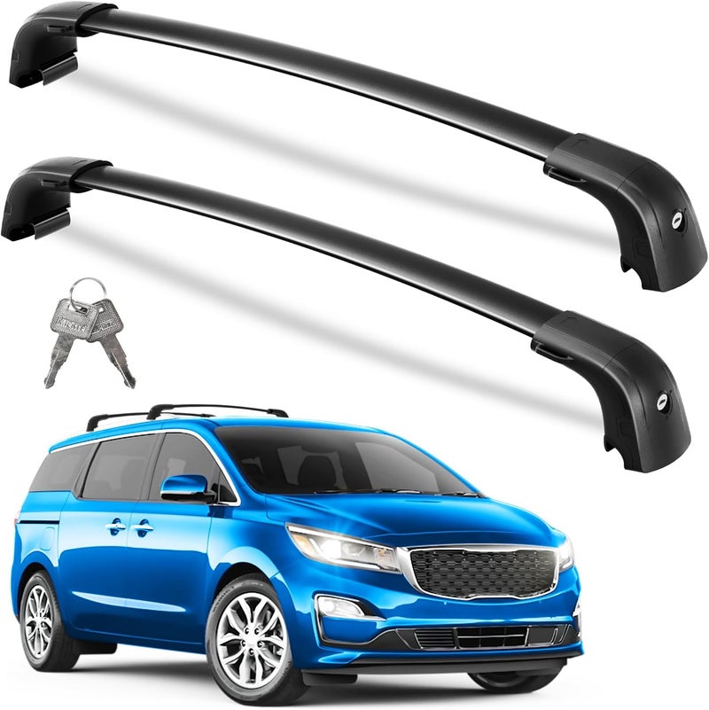 wonderdriver Roof Rack Cross Bars 220lbs Compatible with Kia Sedona 2015-2021,Heavy Duty Aluminum Lockable Roof Rails Crossbars Cargo Canoe Black Rooftop Cargo Carrier Luggage. - Image 1